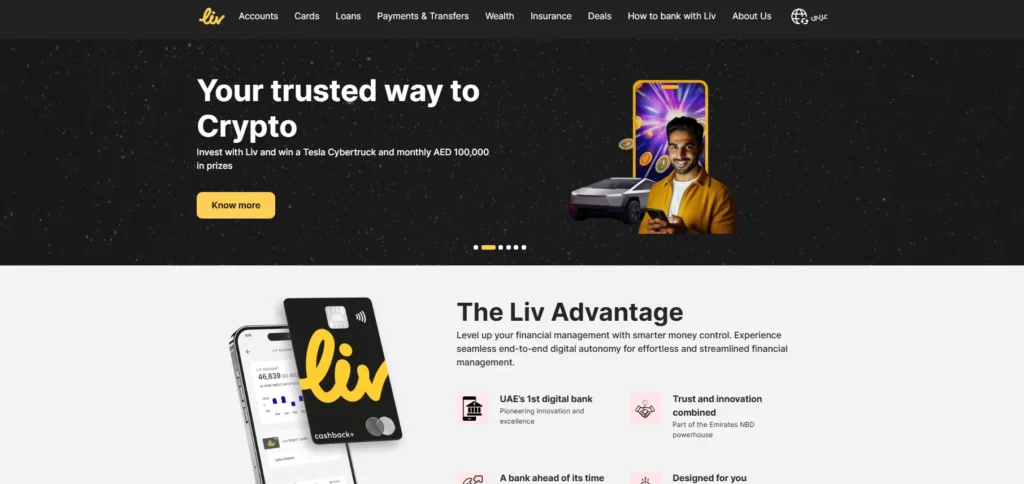 Digital Bank in the UAE - Liv. Account