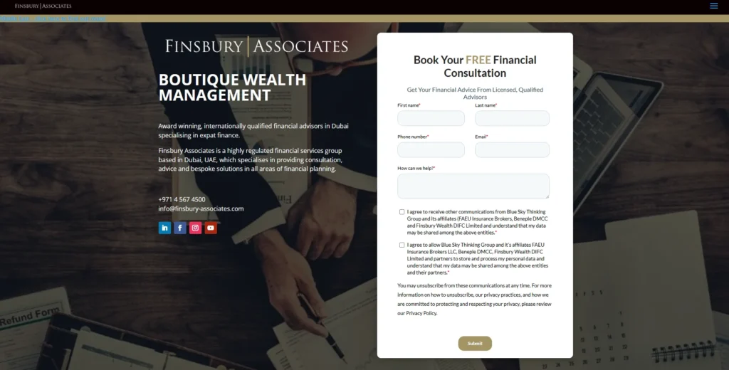Financial Advisor in Dubai - Finsbury Associates