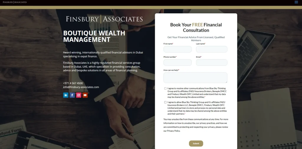 Financial Advisor in Dubai - Finsbury Associates